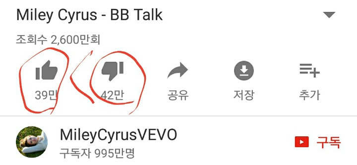 좋아요 보다 싫어요가 더 많은 마일리사이러스 뮤비 #baby talk | 인스티즈