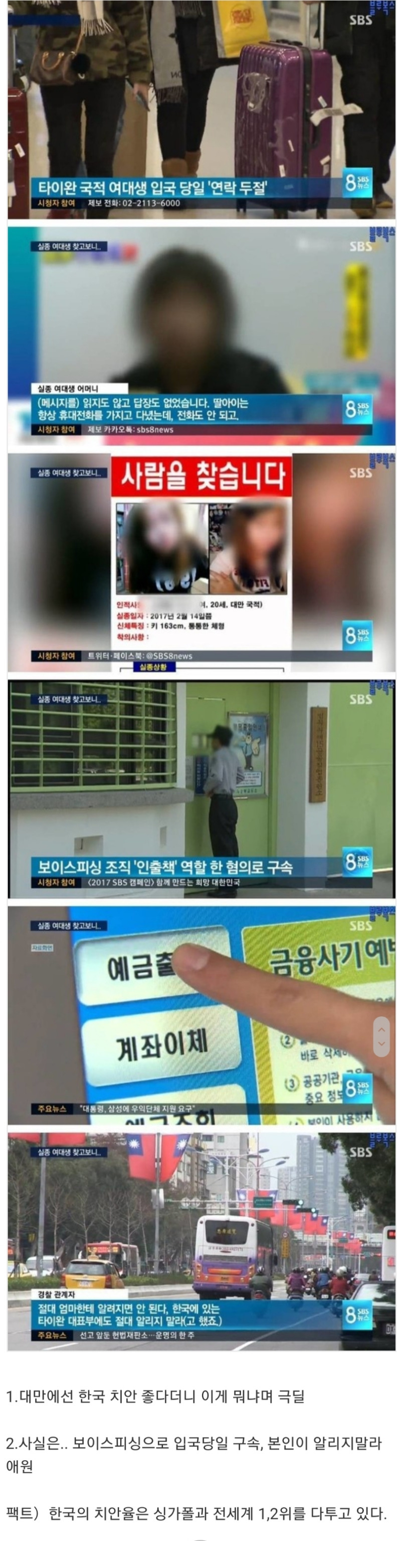 대만 : 한국 치안율이 좋다더니 이게 뭐니! | 인스티즈